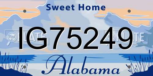 IG75249 Alabama License Plate