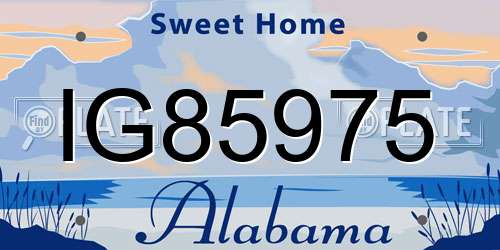 IG85975 Alabama License Plate