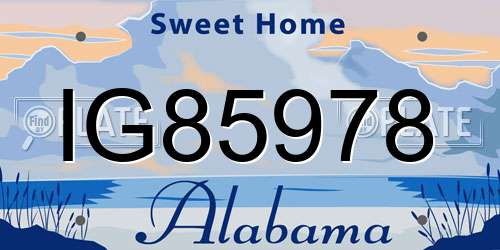 IG85978 Alabama License Plate