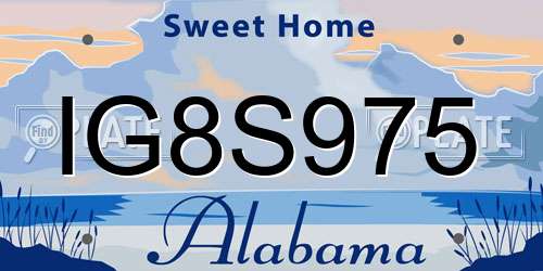 IG8S975 Alabama License Plate