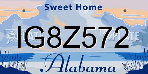 IG8Z572 Alabama License Plate