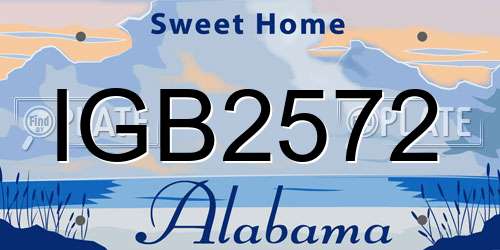 IGB2572 Alabama License Plate