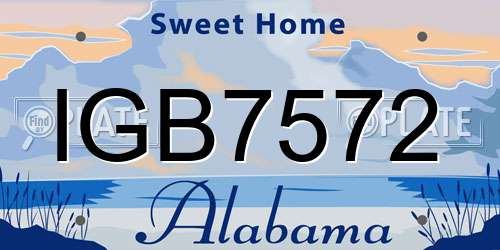 IGB7572 Alabama License Plate