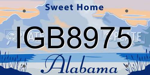IGB8975 Alabama License Plate