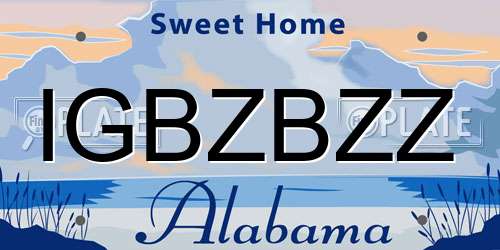 IGBZBZZ Alabama License Plate