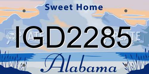IGD2285 Alabama License Plate