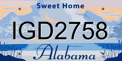 IGD2758 Alabama License Plate