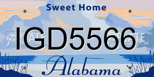IGD5566 Alabama License Plate