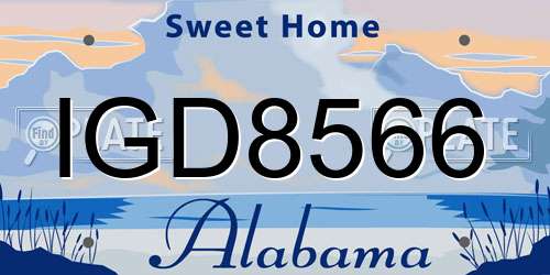 IGD8566 Alabama License Plate