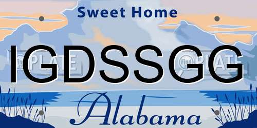 IGDSSGG Alabama License Plate