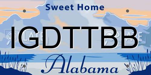 IGDTTBB Alabama License Plate