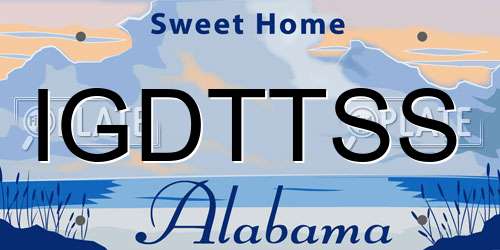IGDTTSS Alabama License Plate
