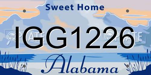 IGG1226 Alabama License Plate