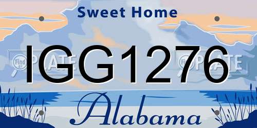 IGG1276 Alabama License Plate