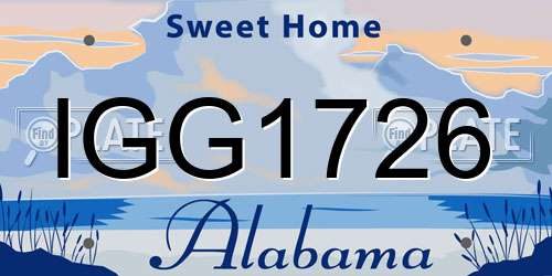 IGG1726 Alabama License Plate