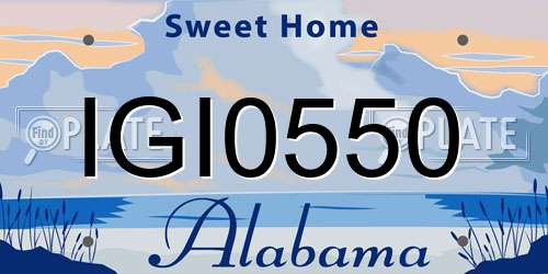 IGI0550 Alabama License Plate
