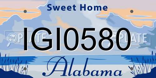 IGI0580 Alabama License Plate