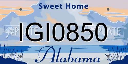 IGI0850 Alabama License Plate