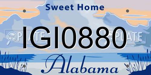 IGI0880 Alabama License Plate