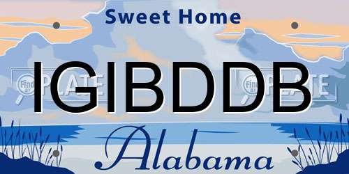 IGIBDDB Alabama License Plate
