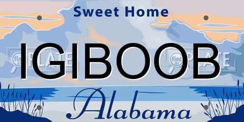 IGIBOOB Alabama License Plate