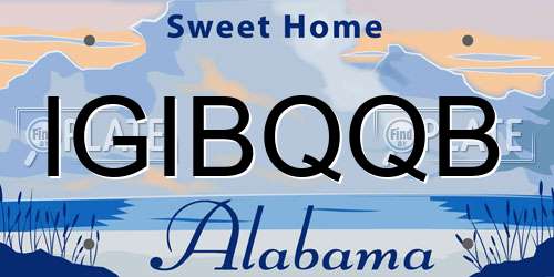 IGIBQQB Alabama License Plate