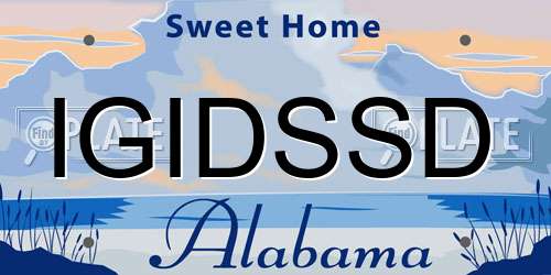 IGIDSSD Alabama License Plate