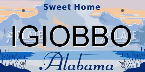 IGIOBBO Alabama License Plate