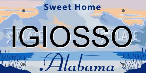 IGIOSSO Alabama License Plate