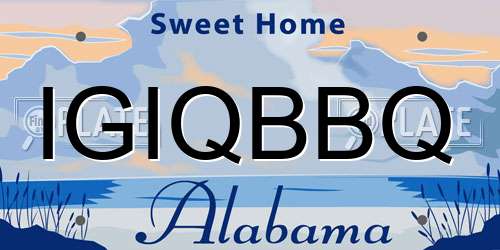 IGIQBBQ Alabama License Plate