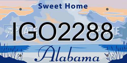 IGO2288 Alabama License Plate