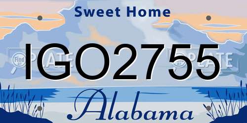 IGO2755 Alabama License Plate