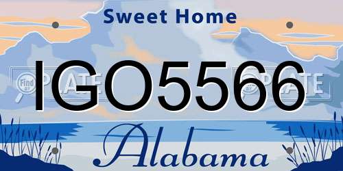 IGO5566 Alabama License Plate