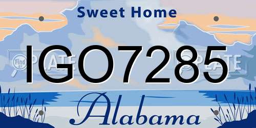 IGO7285 Alabama License Plate
