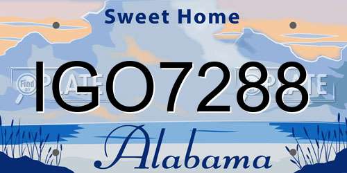 IGO7288 Alabama License Plate