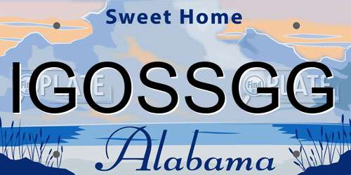 IGOSSGG Alabama License Plate