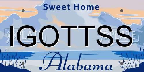 IGOTTSS Alabama License Plate