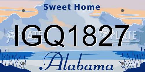 IGQ1827 Alabama License Plate