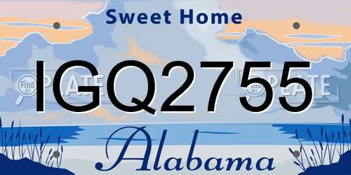 IGQ2755 Alabama License Plate