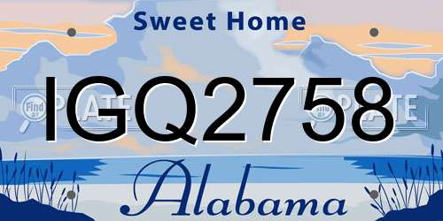 IGQ2758 Alabama License Plate