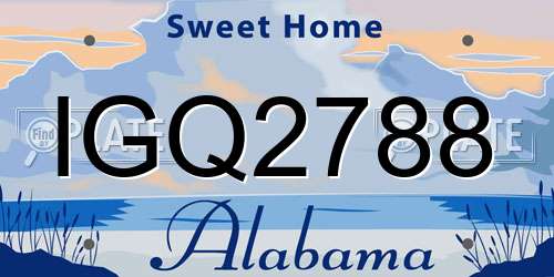 IGQ2788 Alabama License Plate
