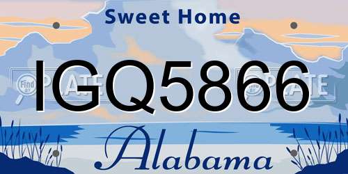 IGQ5866 Alabama License Plate