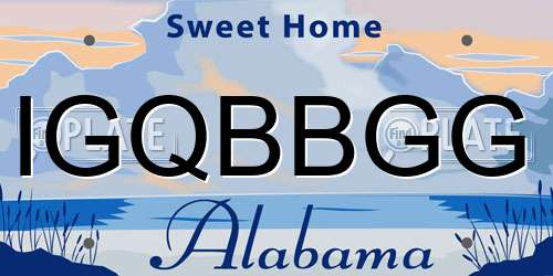 IGQBBGG Alabama License Plate