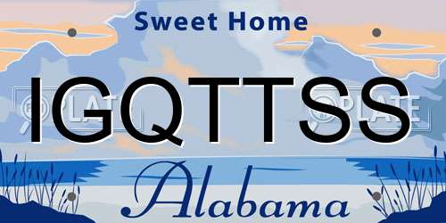 IGQTTSS Alabama License Plate