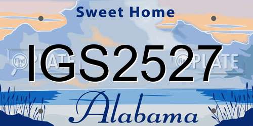 IGS2527 Alabama License Plate