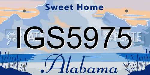 IGS5975 Alabama License Plate