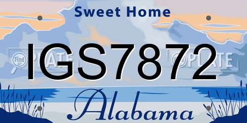 IGS7872 Alabama License Plate