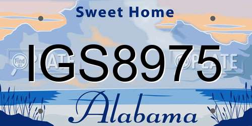 IGS8975 Alabama License Plate