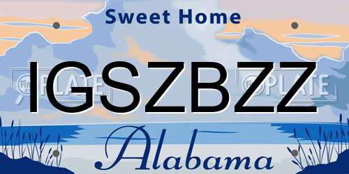 IGSZBZZ Alabama License Plate