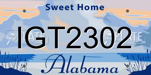 IGT2302 Alabama License Plate